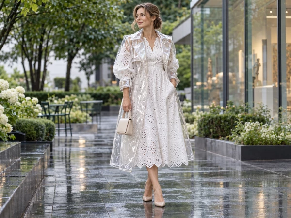 Посмотрела новую коллекцию Chloé: дизайнеры вернули английскую вышивку с прозрачным винилом и техно-шиком