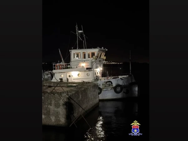 Теплоход смял борт буксира в морском порту Петербурга
