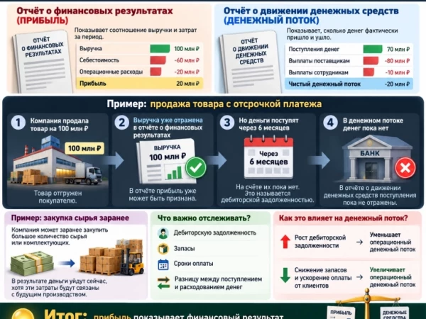 Почему прибыль компании может отличаться от её денежных средств?