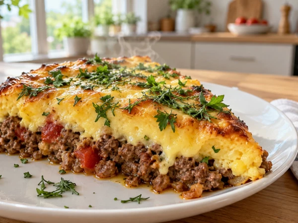 Когда обычная яичница кажется слишком легкой: рецепт плотного мясного омлета под сырной коркой