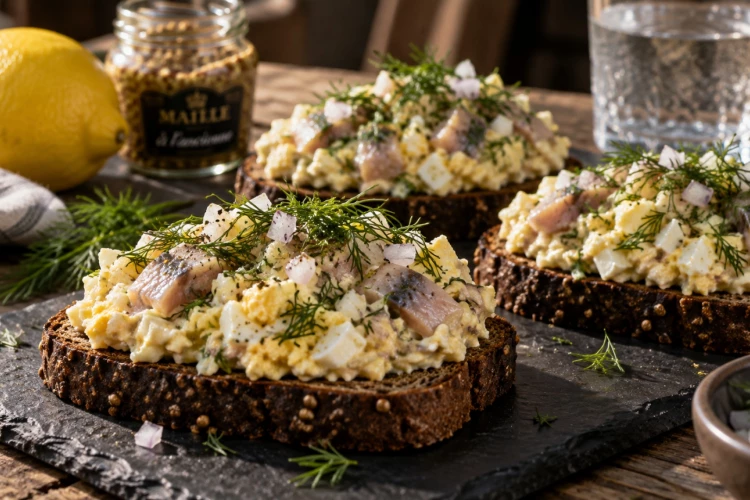 Беру одну соленую селедку и пару яиц, кручу намазку — вкуснее ресторанных паштетов
