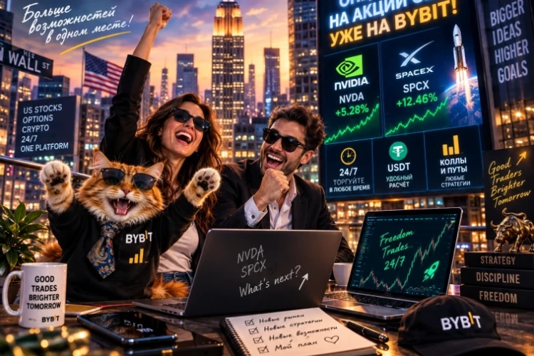 🚀 Приехали: SpaceX и NVIDIA теперь крутятся в опционах на Bybit 24/7