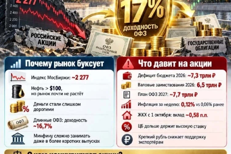 📉 Главный конкурент российского рынка сейчас - не геополитика. Это 17% почти без риска