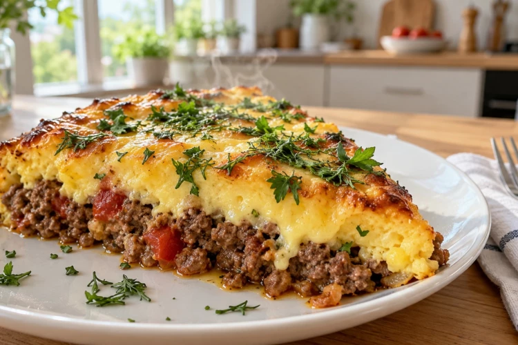 Когда обычная яичница кажется слишком легкой: рецепт плотного мясного омлета под сырной коркой