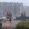 На Комендантском проспекте стена дождя и сильный ветер — видео от читателя Мойки78