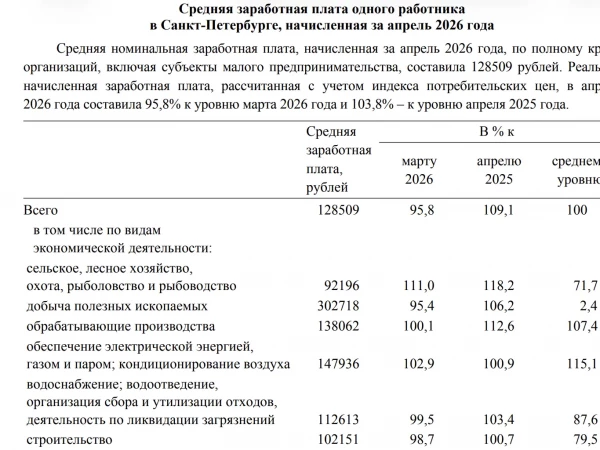 Петростат заявил о снижении средней зарплаты в Петербурге