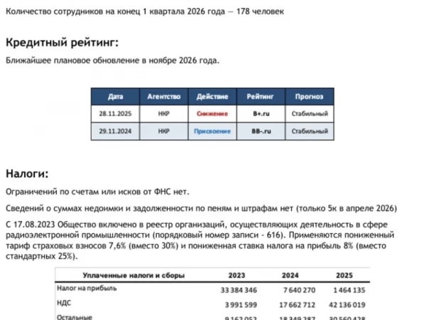 Аналитическая справка по ВДО-эмитенту РДВ-Технолоджи
