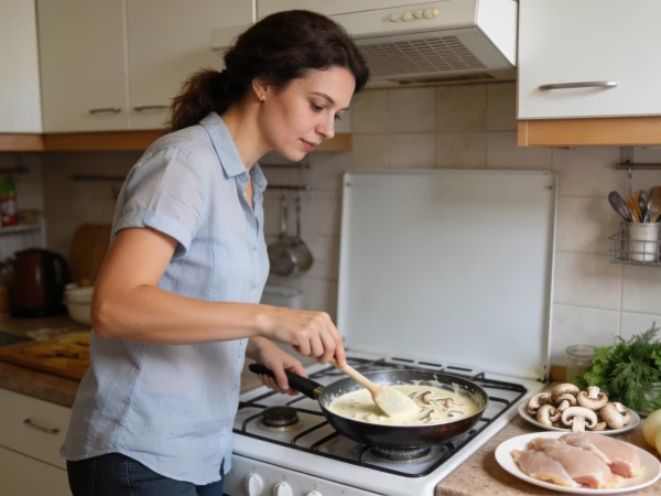 Как приготовить нежное куриное фрикасе с шампиньонами за 20 минут — сразите всех своей готовкой