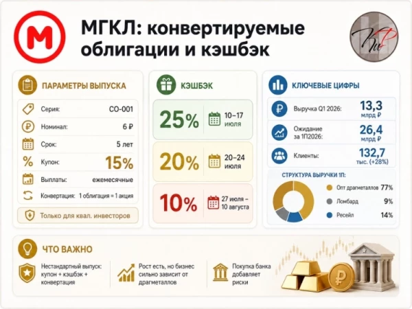 МГКЛ выходит с конвертируемыми облигациями и кэшбэком
