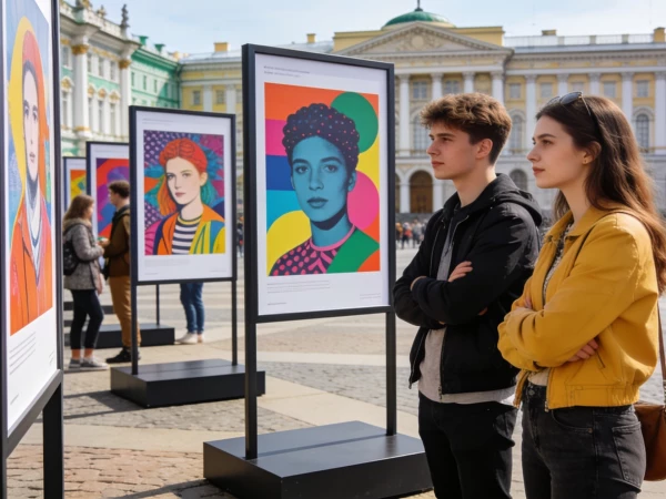 Выставка под открытым небом: у Гостиного Двора представили работы молодых художников