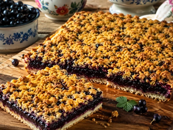 Выпечка-выручалочка: как быстро приготовить вкусный тёртый пирог со смородиной к семейному чаепитию