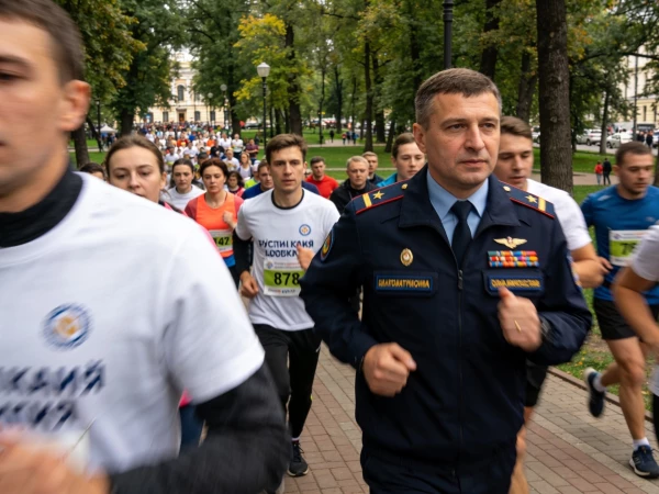 Глава города Сергей Юров вышел на старт вместе с жителями - спортивный праздник в Пестовском парке