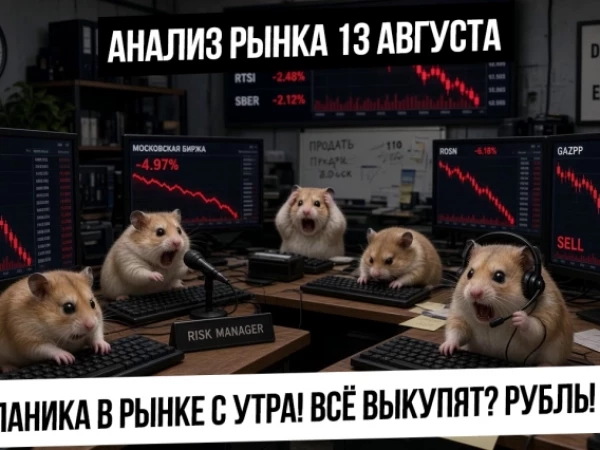 Анализ рынка 13 августа. Рынок упал с утра! Всё пропало? Будет ли выкуп? Рубль! Нефть! Газ! Золото!