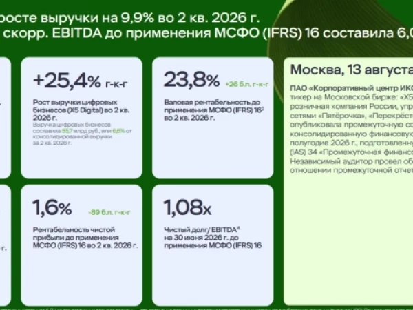 X5 МСФО 2 кв. 2026 г. - трафик вернули, маржу отдали
