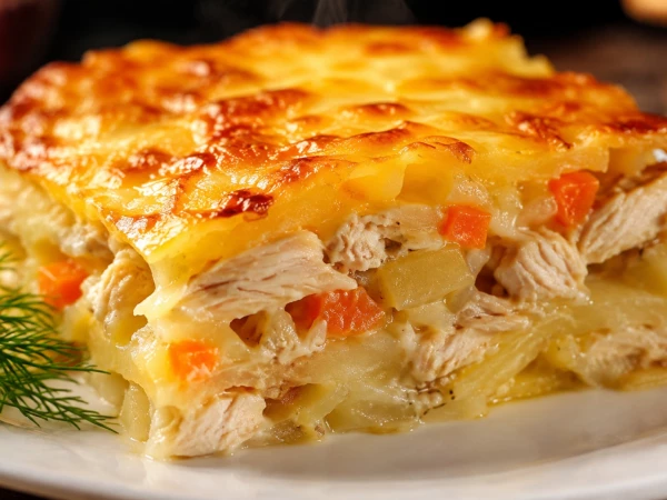 Королевский ужин за копейки: готовим картофельную запеканку с курицей — экономно и сытно