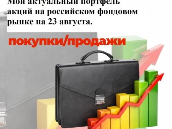 Мой актуальный портфель акций на российском фондовом рынке на 23 августа. Покупки/продажи.