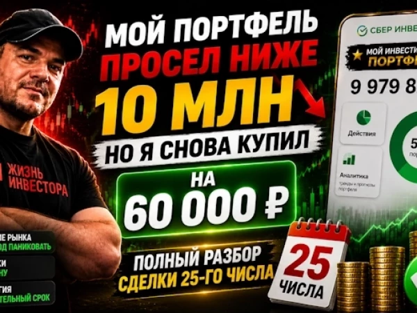 Мой портфель просел ниже 10 млн, но я снова купил на 60 000 ₽. ПОЛНЫЙ РАЗБОР сделки 25-го августа
