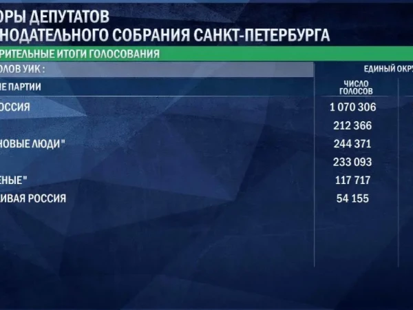 «Единая Россия» на выборах в ЗакС показала рекорд по числу проголосовавших