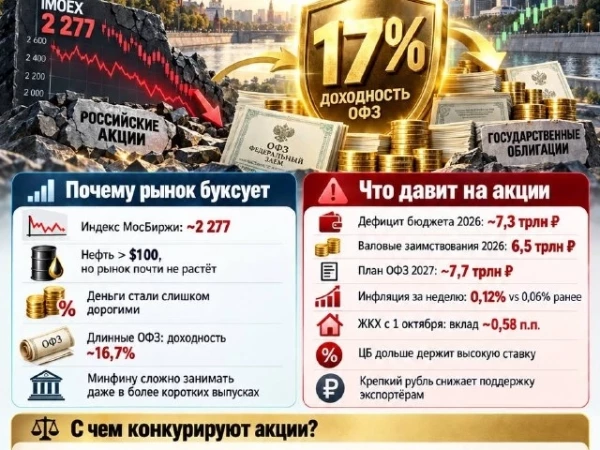 📉 Главный конкурент российского рынка сейчас - не геополитика. Это 17% почти без риска