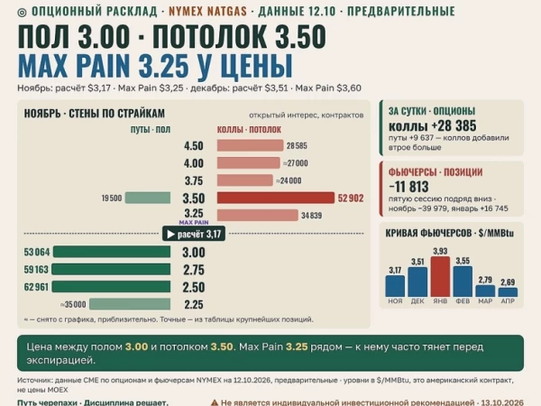 Натуральный газ. Опционный расклад.