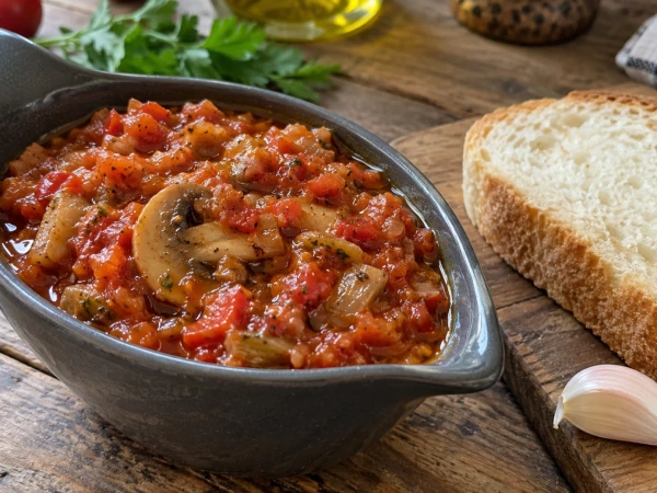 Привычную кабачковую икру больше не готовлю на закуску: измельчаю томаты с острым перцем в блендере и делаю грибную аджику