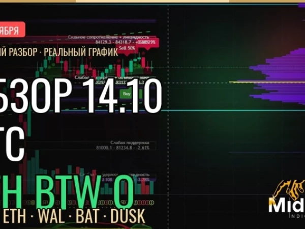 БИТКОИН: ОБЗОР 14.10 BTC ETH BTW Q | уровни на сегодня