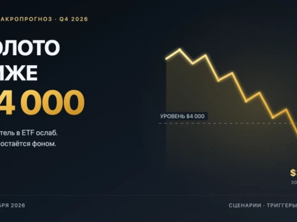 Золото ниже $4 000: покупатель в ETF ослаб, ставка остаётся фоном