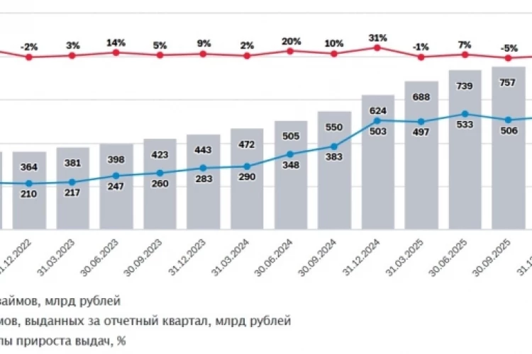 Выдачи микрозаймов в I кв 2026 г сократились на 7% кв/кв - до 482 млрд руб — ЦБ
