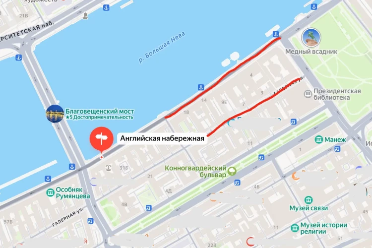 Движение по Английской набережной ограничат до конца сентября