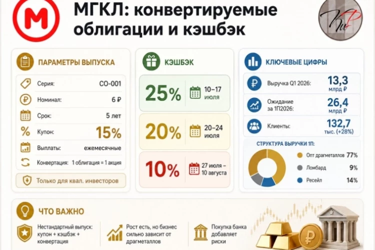 МГКЛ выходит с конвертируемыми облигациями и кэшбэком