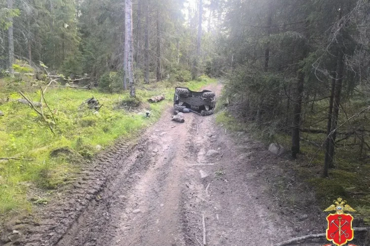 Снегоболотоход перевернулся на грунтовке под Приозерском, погиб пассажир