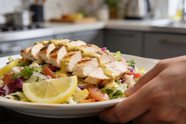 Один соус меняет весь вкус: быстрый салат с курицей, который не нужно заправлять майонезом