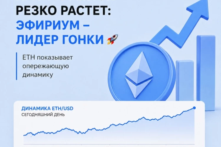 Крипторынок резко растет: Эфириум - лидер гонки. Разбираем основные причины.