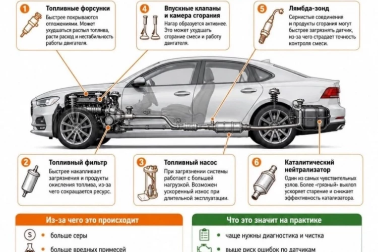 Чем использование Евро-2 вредит современному автомобилю.