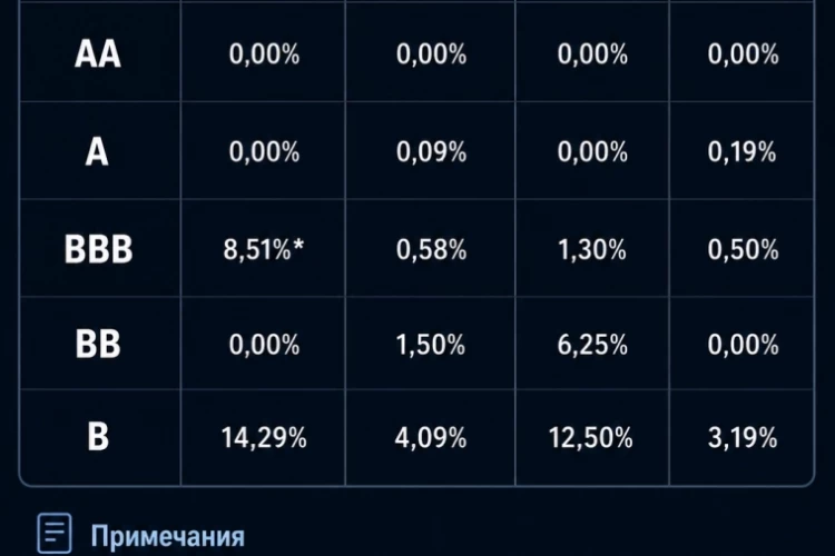 Матрица дефолтов: как пользоваться этой таблицей