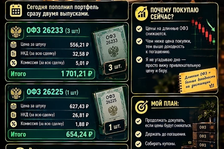 Сегодня купил 4 облигации. Показываю, что и почему