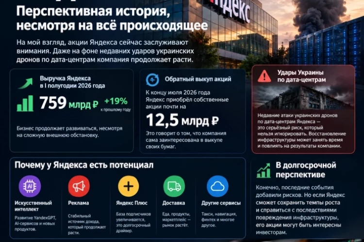 Яндекс — перспективная история, несмотря на всё происходящее.