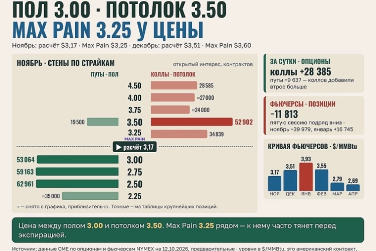 Натуральный газ. Опционный расклад.